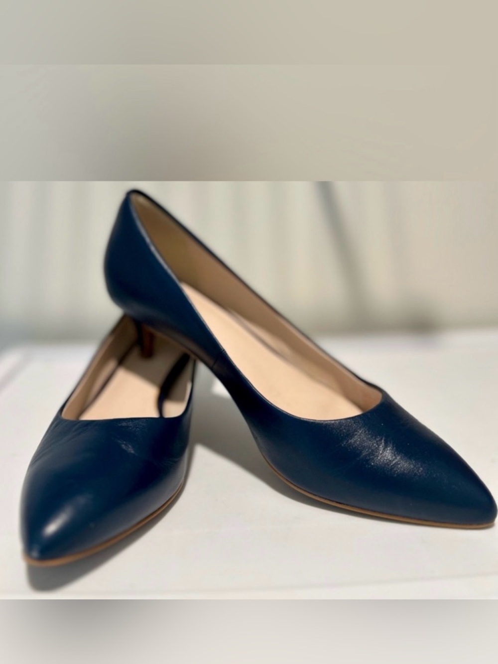 Cole Haan Quincy kitten Heels Soft Navy Leather Women's Pumps 2” heel